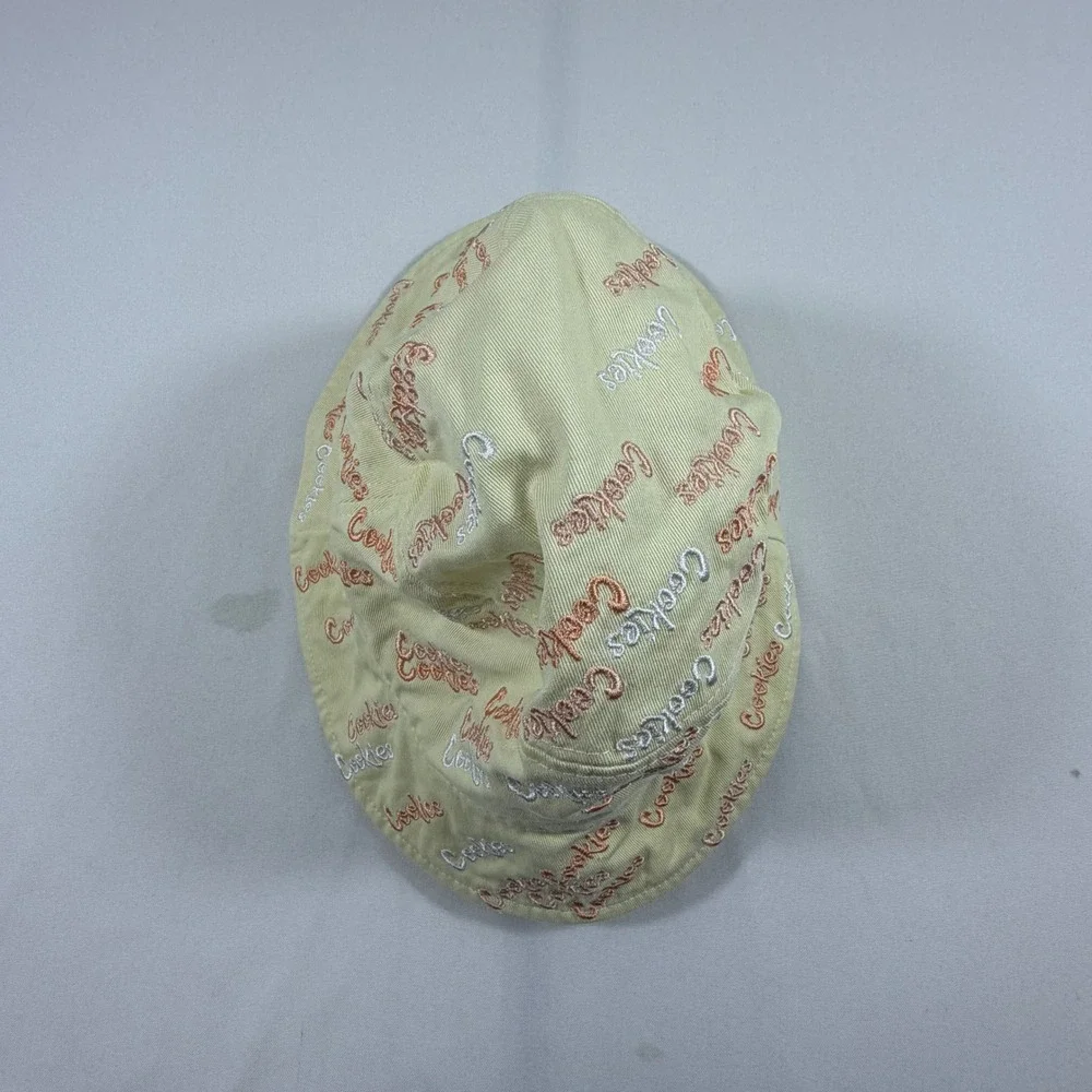 Cookies‎ SF Bucket Hat Pale Yellow All Over Embroidered Logo Streetwear S/M